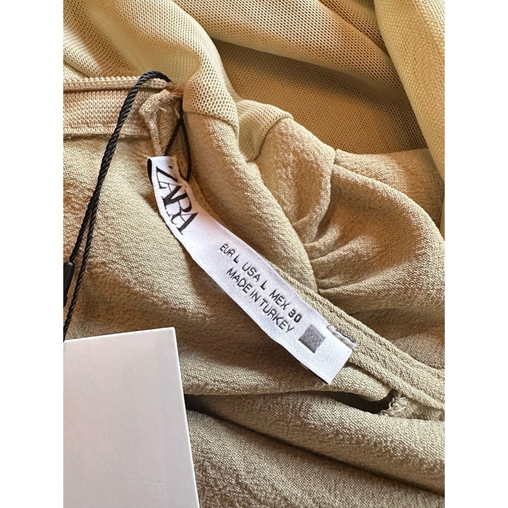 Zara Pistachio Green Asymmetrical Midi Dress, NWT, L* - Picture 9 of 16